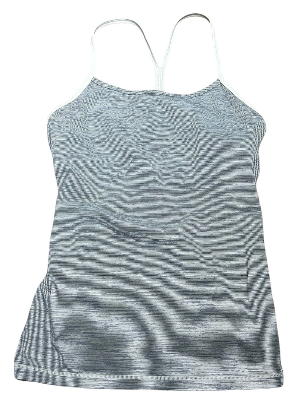 Lululemon Gray White Striped Racerback Tank Top Built In Bra Small - Picture 4 of 6